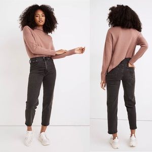 MADEWELL The Perfect Vintage Straight Crop Jean Lunar Wash Black Size 25